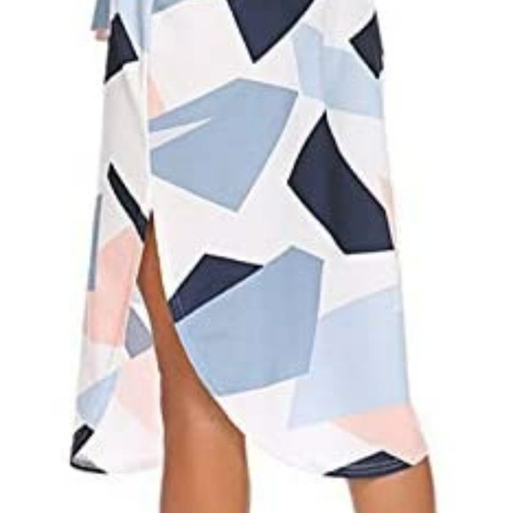 Geometric Print V-Neck Long Dress - Picture 8 of 10